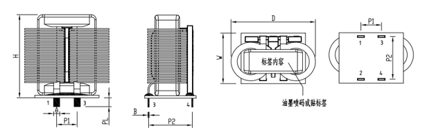 SQ3423扁平線電感封裝尺寸圖