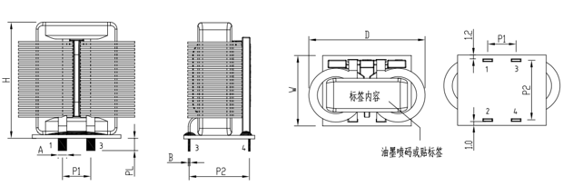 SQ4735扁平線(xiàn)電感封裝尺寸圖